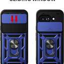 for Google Pixel 9A Case Sliding Camera Cover and Multi Angle Stand,Blue