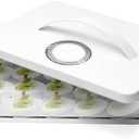 Vicentorra Deviled Egg Containers With Lid, Clear Deviled Egg Platter With Handle For 24 Eggs, Fridge Stackable Storage Deviled Eggs Tray Carrier, Suitable For Camping, Easter, Christmas (White)