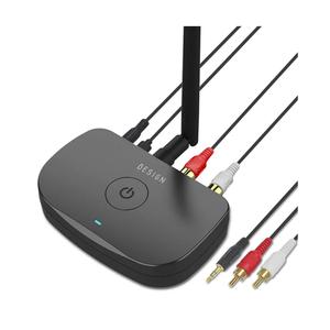 Besign BE-RCA Long Range Bluetooth Music Receiver, Wireless Audio Adapter for Wired Speakers or Home Music Streaming Stereo System, Black