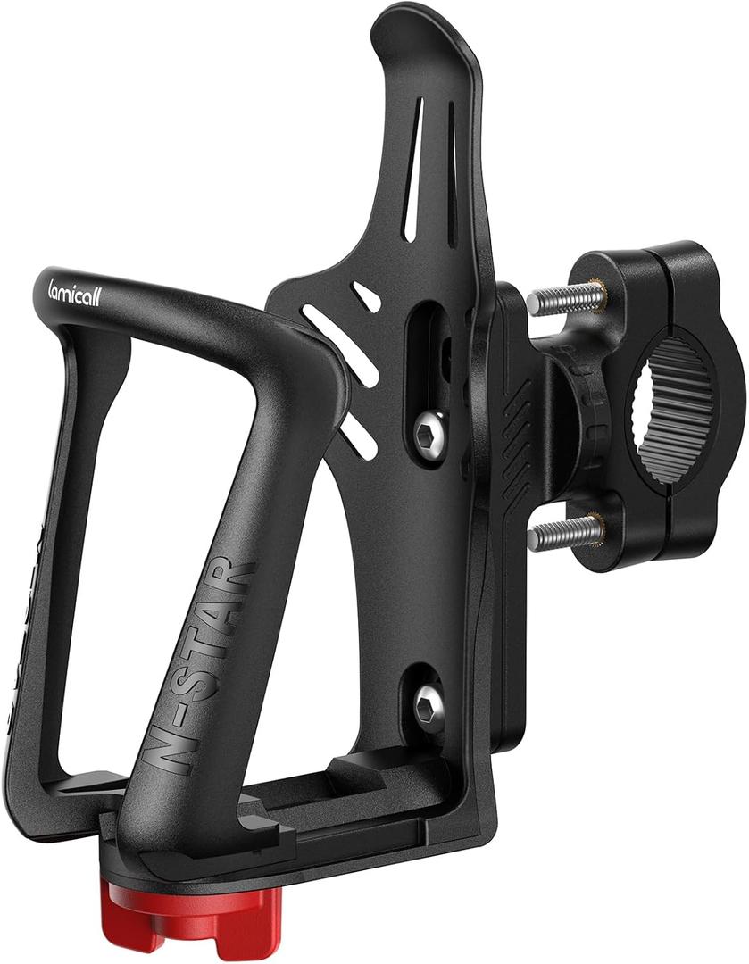 Lamicall Bike Water Bottle Holder - [for 2-2.75" Diameter Bottles] [for Handlebar & Frame] Motorcycle Cup Holder, Bicycle Drink Cage with Screw Tool, Fit Standard and Smaller Size Bottles