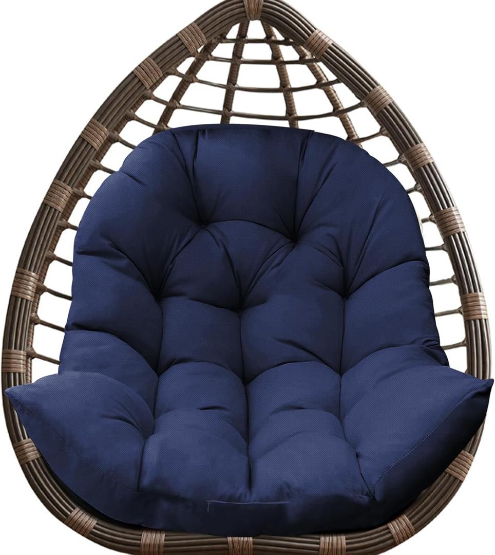 DANGHOOGY Egg Chair Cushion, Waterproof Outdoor Egg Replacement Cushions, Patio Chair Cushions for Outdoor Funiture, Thickened Hanging Chair Cushion, 35x47x7 Inches (Navy)