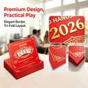 2026 Mahjong Card Large Print, 4-Pack Official, American Mahjong, Waterproof and Tear-Resistant, Easy-to-Read for Full Table