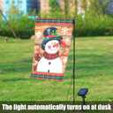 Lighted Christmas Garden Flag 12x18 Inch, Solar Light Up Snowman Yard Flag Double Sided, Vertical Small LED Christmas Outdoor Banner Holiday Yard Lawn Decoration (Mult)