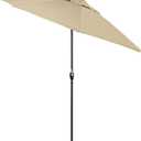 California Umbrella 7.5' Round Sunbrella Aluminum Outdoor Deck, Pool or Patio Umbrella, Crank Lift, Auto Tilt, Bronze Pole, Antique Beige