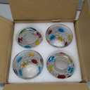 AlifordGlass Glass Tumblers with Colorful Patterns, Lead-Free, Set of 4 or 6 (Set of 4)