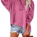 Dokotoo Fall Sweatshirts for Women 2024 Cute Long Sleeve Tops for Women Fashion Winter Hoodies Clothes Hoodies Pink X-Large