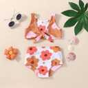 WASAIGOOD Newborn Baby Girl Two Piece Swimsuit Floral Knotted Swim Top and Bottom Tankini Bikini Set Infant Bathing Suit Girl (18-24 Months)