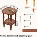 Side Table, 2-Tier Small End Table, 5-Min Assembly, Walnut, 17.5" x 17.5" x 21.65"