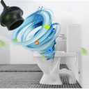 Black Toilet Plunger with Holder Bathroom Metal Canister Holder Drip Cup, Heavy Duty, Deep Cleaning