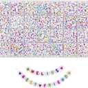 Melius Acrylic Colorful Letter Beads, 1450 Pcs 4x7mm Round Alphabet Beads in 28 Grid Box for Jewelry Making, DIY Bracelets, Necklaces, Key Chains, Bracelets (4x7mm, Colorful)