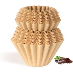 100 Count Unbleached Coffee Filters, 4-5 Cup Natural Basket Coffee Filter Paper for 5 Cup Coffee Maker, Small Coffee Travel Brewer, Single Serve Coffee Pot (Brown)