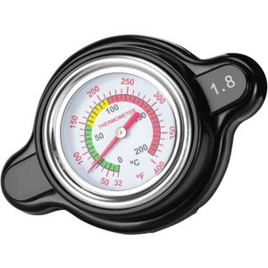High Pressure Radiator Cap with Temperature Gauge, Huazu 1.8 Bar 25.6 psi Universal Radiator Cap Fit for Honda, Kawasaki, Suzuki, Husqvarna Dirt Bike, Yamaha Motorcycle ATV Models