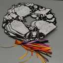 Epakh 30 Pcs Halloween Craft Kit Color Your Own Wreath Crafts DIY Coloring Paper Arts Kits for Home Halloween Party Activity Decors Supplies