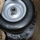 11x4.00-5 Lawn Mower Tires Flat Free for Zero Turn Lawn Mowers Front Tires, 11x4-5 Solid Smooth Tread Tire With 3/4" or 5/8" Bushing, 3.4"-4"-4.5-5" Centered Hub, Universal Adapter Kit