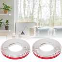 Window Trim Molding, 65.6Ft Self Adhesive Glass Decorative Strip with Groove, Peel and Stick PVC Window Grid Insert Kit for Windows & Glass Doors, White (Two 32.8ft Rolls)