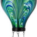 Starsoul Hot Air Balloon Solar Lantern Flickering Flame Light Tie-Dye Style Glass Solar Powered Hot Air Balloon Lamp Hanging Outdoor Lantern Waterproof Decor for Patio, Garden, Porch