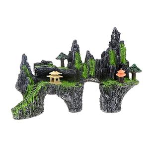 Saim Mountain View Aquarium Ornament Tree House Bridge Fish Tank Decoration