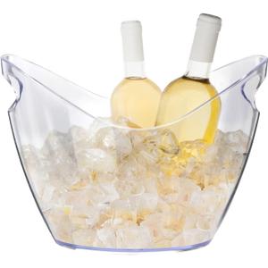 Ice Bucket 4 Liter Champagne Wine Bucket Clear Acrylic Beverage Tub Party Drinks Ice Tub for Wine, Champagne or Beer Bottles Bar Supplies Pack of 8