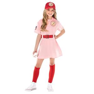Morph - Pink Baseball Costume For Kids, Baseball Player Costume, Softball Halloween Costumes For Girls, Movie Character Halloween Costumes For Girls And Toddler, 7-9 Years