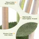 19.3 Cat Scratching Post Cat Tree Tower with Carpeted Base Play Area, Three Color Scratch Posts, with Cat Toys Hanging Ball and Mouse Hole for Indoor Cats and Kittens