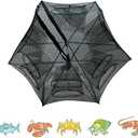 GOTOTOP 6 Holes Fishing Net Automatic Fish Traps Shrimp Cage Nylon Foldable Crab Cast Traps for Catching Smelt Eels Crab Lobster Fish Shrimp and Crawfish
