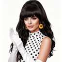Rugelyss Long Wavy Dark Brown Wig with Bang Big Bouffant Beehive Wigs for Women fits 80s Costume or Halloween Party