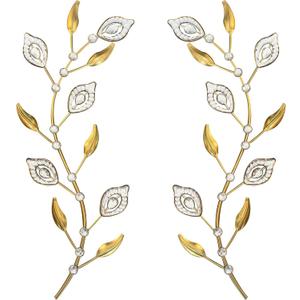 sxnzequnze Bling Metal Leaf Decoration Home Decoration Modern Minimalist Style Wall Hanging Art Living Room Bedroom Bathroom Wall Decoration Set of 2 Gold (Gold)