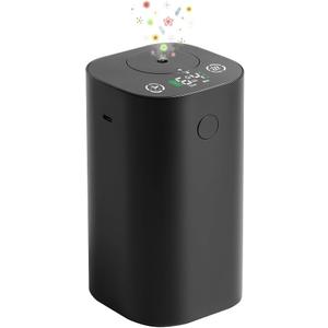 Waterless Essential Oil Diffuser, 20mL Rechargeable Nebulizing Diffuser with 4 Timers & 4 Mist Levels, Rechargeable Diffuser for Home, Office, Bedroom, Hotel, Travel (Black)