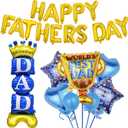21pcs Father Day Balloons Set, Dad Standing Aluminum Balloon Happy Father Day Foil Balloon Set, Blue Best Dad Day Birthday Party Decoration Balloons