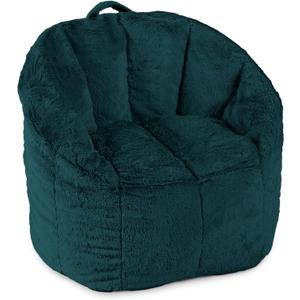 Big Joe Milano Bean Bag Chair for Kids, Teens, Adults, Ultra-Soft Emerald Plushie Polyester Blend, Lightweight Seat for Reading Nook and Gaming, 2.5 Foot Refillable