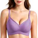 Jelly Bras for Women No Underwire Push Up Wireless Bralettes Seamless (L)