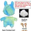 17cm Plush Doll D I Y Material, Semi-Finished, only Need to add Filling Material. Including Fabric, Face, Hand, Feet Accessories (Green)