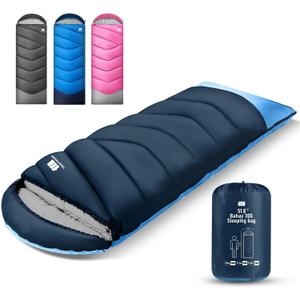 Sleeping Bags for Adults Cold Weather & Warm,Backpacking Camping Sleeping Bag for Tall Girls Boys,Lightweight,Compact,Waterproof Camping Gear for Traveling,Hiking,Hotel,Outdoor & Indoor (4lb-Navy)