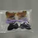 3 PCS Mardi Gras Sunglasses Beads & Heart Sunglasses Purple Yellow Black Heart Glasses Mardi Gras Party Accessories