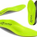 FeetTouch Strong Arch Support Orthotics for Metatarsalgia, Morton's Neuroma, Ball of Foot Pain Relief, Plantar Fasciitis, Flat Feet with Poron Heel Cushion, Unisex, Lemon Green, M 5-5-5, W 7-7-5