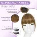 Yorda Bangs Hair Clip 100% Human Hair Clip in Bangs Fringe with Temples Wispy/French Bangs for Women Natural Looking for Daily Use (Wispy Bangs, Light Copper Brown)