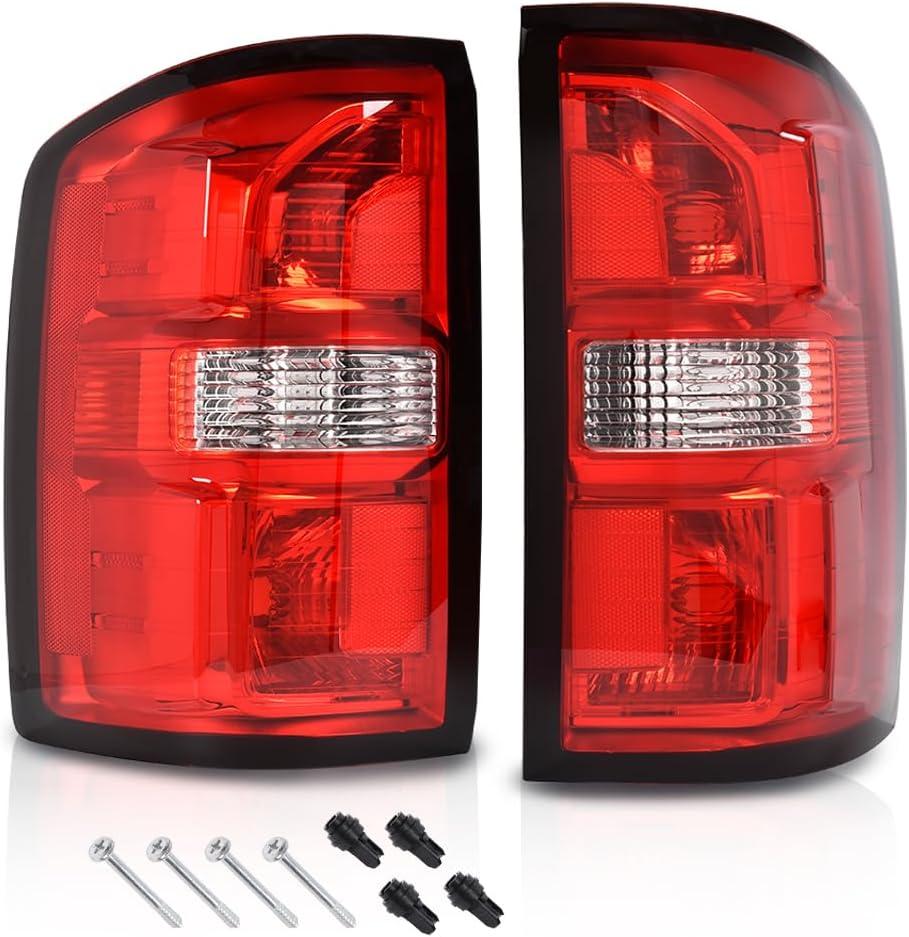 ALLGOOD Tail Lights Compatible with GMC Sierra 1500 2014-2018, Fit GMC Sierra 2500 HD 2015-2019, Fit GMC Sierra 3500 HD 2015-2019, Brake Lamps Red Lens w/o Bulbs, Left & Right (2014-2018 GMC Sierra)