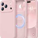 LOVE 3000 Designed for iPhone 17 Pro Max Case, Premium Silicone [Compatible with Magsafe][Soft Anti-Scratch Microfiber Lining] Shockproof Protective Phone Case for Men Women 6.9", Chalk Pink