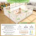 Playpen for Babies and Toddlers 79x71inch - Extra Large Baby Gate Play Pen with Soft Breathable Mesh Cover - Indoor and Outdoor Baby Playard - Portable Playpen for Babies (Apricot)