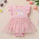 IBTOM CASTLE First Birthday Outfit Girl Tutu Dress for Cake Smash (Pink)