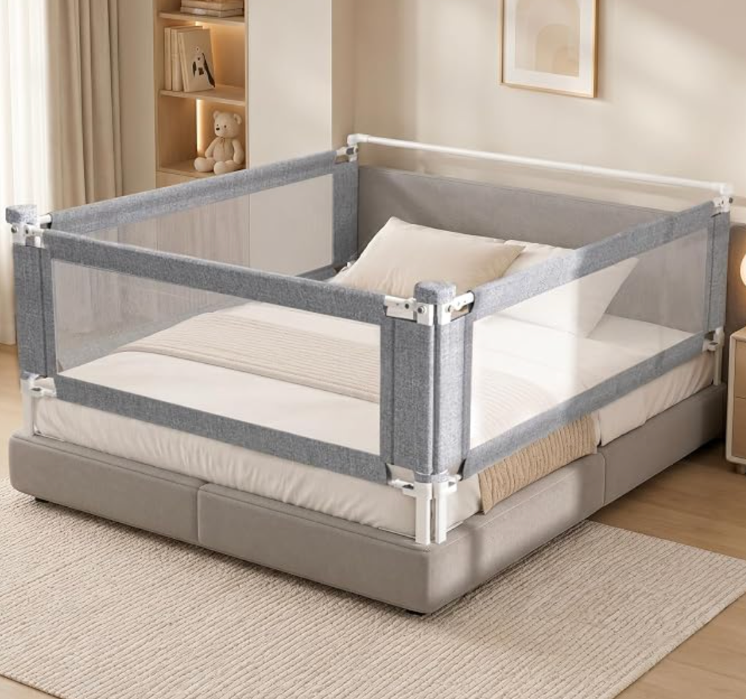 3-Piece Queen Size Bed Rail for Toddlers - Adjustable Baby Bed Rail Guard, Kids Safety Bed Rail for Queen Size Bed (78.7"x78.7"x60"-Grey)
400+ bought in past month