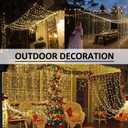 Solhice LED Curtain Lights Outdoor 40ft x10ft, 800 LED Plug in Hanging String Lights Indoor, Twinkle Lights Backdrop for Outside Backyard Patio Wedding Dcor, Warm White (Not Connectable)