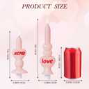 WDS WONDROUS Flameless Heart Candles Set of 2, Pink LED Valentine's Day Candles - Battery Operated Love & XOXO Heart Shaped Candle for Home Decor, Wedding, Gift for Her