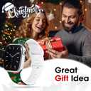 2 x Christmas Watch Bands for Apple Watch Band 38/40/41/42/44/49mm for Men Women, Silicone Waterproof Adjustable Printed Smartwatch Strap for iWatch Series 9 8 7 6 5 4 3 2 1 SE Replacement Wristband Gifts (Green Christmas Tree)