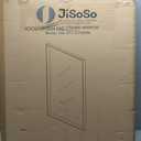 JISOSO Rectangle Walnut Bathroom Mirror 28x36 Inch, Anti-Rust 4MM Tempered Glass, Modern Vanity Mirror for Bathroom, Horizontal or Vertical Wall Mount
