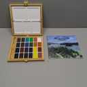 ARTISTRO x HANNAH M.P Professional Watercolor Paint Set Limited Edition with 24 colors in Bamboo Wooden Box (6ml XL Pans) - 2 Brushes, Watercolor Paper, Mixing Tray - Watercolor Set for Professionals made by professionals