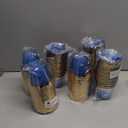 LUODA 150 PCS Blue Plastic Cups,9oz Clear Disposable Cups with Gold Rim, Old Fashioned Tumblers Gold Rimmed Plastic Cups for Any occasion: Weddings, Parties, Business Events