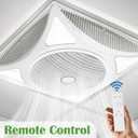 Drop Ceiling Fan with LED Lights, Flush Mount Ceiling Fans with 6 Wind Speeds and Timer, Low Profile Square Fan for Office Ventilation and Lighting, 600*600mm