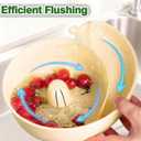 Snail-Shaped Drain Basket Automatic Vegetable and Fruit Washer, Rotating Washing Bowl with Strainer, Berry Washer Spinner Basket, Portable Fruit Cleaning Drain Tool for Home Kitchen (Yellow)