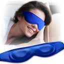 Contoured Cooling Gel Eye Mask: Ice Cold Compress for Puffy Eyes, Dark Circles, Sinus Pain & Surgery Relief, Reusable Therapy, Fits All Head Sizes, Daily Eye Care, Relaxation Beauty Gift, Blue (1 Count (Pack of 1))